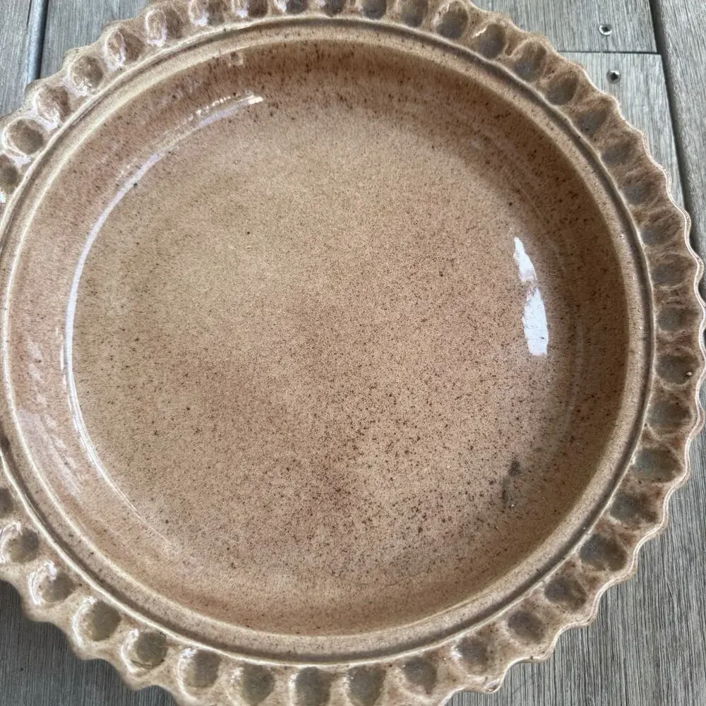 Pie Dish Plate Ceramic Covered Cherry Holder Keeper Lid Vintage Cottagecore